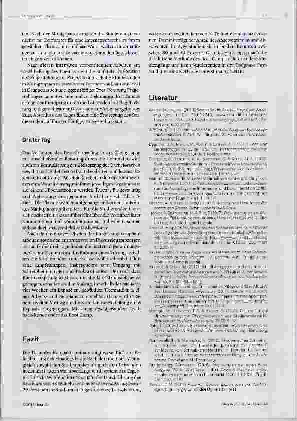 Vorschauseite 6: Das „Boot Camp“ Eine didaktische Methode zum Einstieg in den Schreibprozess einer Bachelorarbeit