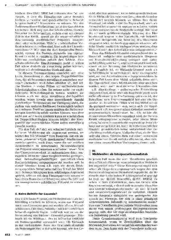 Vorschauseite 4: Rechtsfehler bei der Versagung von Beihilfen zu Arzneimitteln