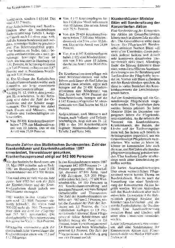 Vorschauseite 2: Daten zur Diskussion um die Pflegeproblematik
