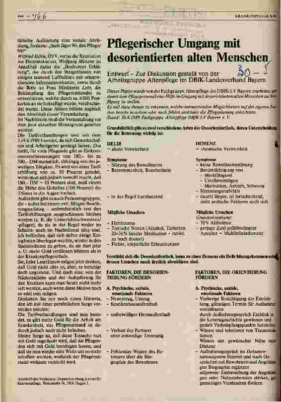 Vorschauseite 3: Ohne Pflege keine Zukunft Pflegekräfte von DBfK und ÖTV demonstrierten gemeinsam in Bochum