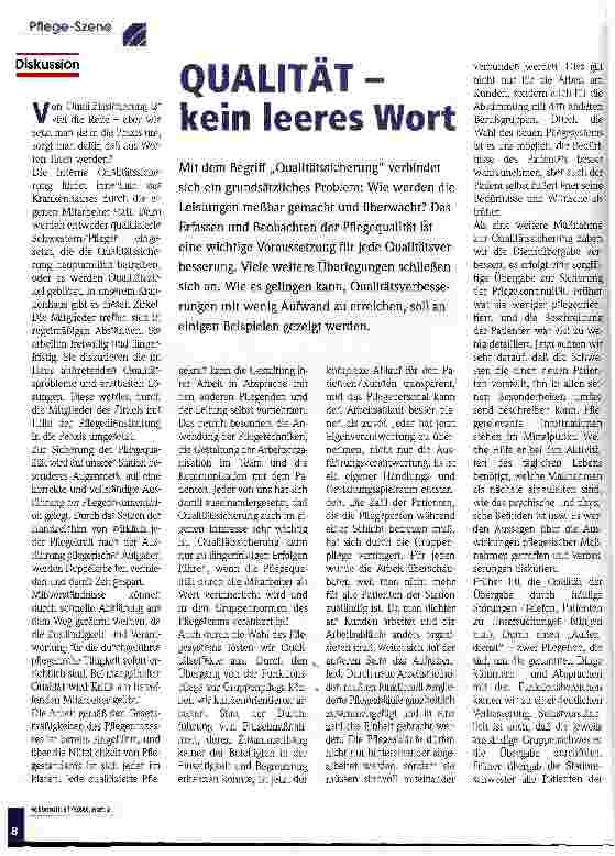 Vorschauseite 1: Qualität - kein leeres Wort