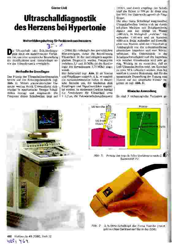 Vorschauseite 1: Ultraschalldiagnostik des Herzens bei Hypertonie Weiterbildungsbeitrag für Fachkrankenschwestern