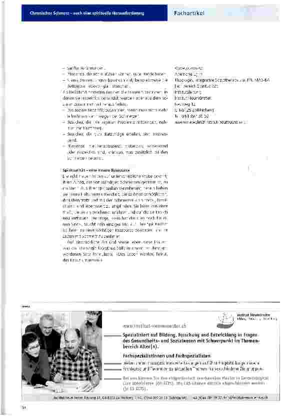 Vorschauseite 3: Chronischer Schmerz - auch eine spirituelle Herausforderung