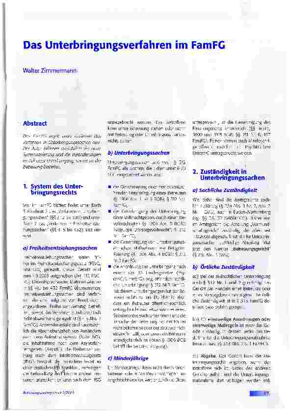 Vorschauseite 1: Das Unterbringungsverfahren im FamFG