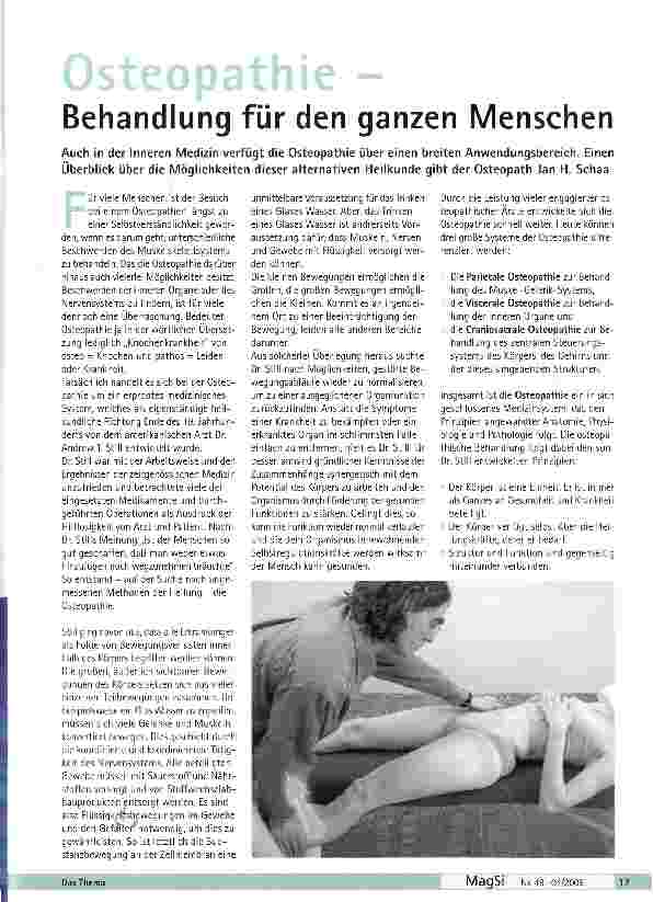 Vorschauseite 1: Osteopathie - Behandlung für den ganzen Menschen