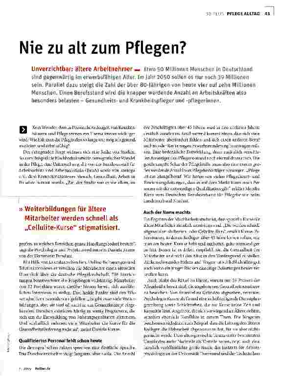 Vorschauseite 2: Nie zu alt zum Pflegen?