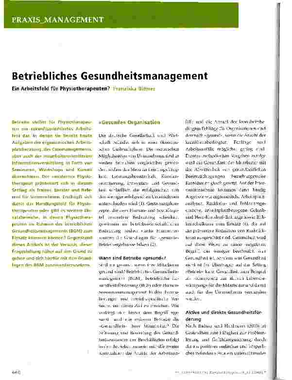 Vorschauseite 1: Betriebliches Gesundheitsmanagement