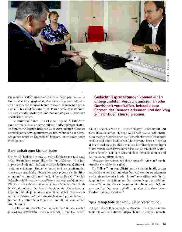Vorschauseite 2: Zu Gast in einer Gedächtnissprechstunde