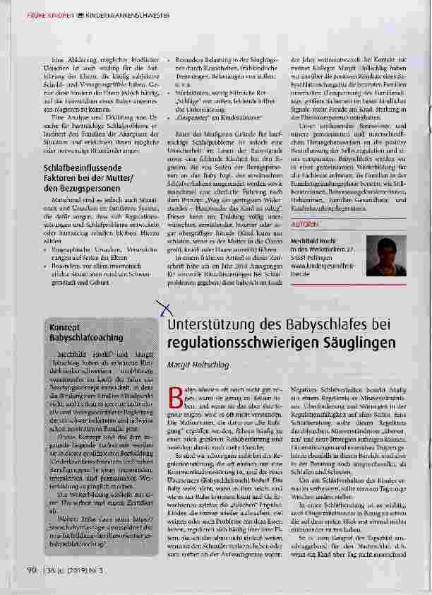 Vorschauseite 1: Unterstützung des Babyschlafes bei regulationsschwierigen Säuglingen