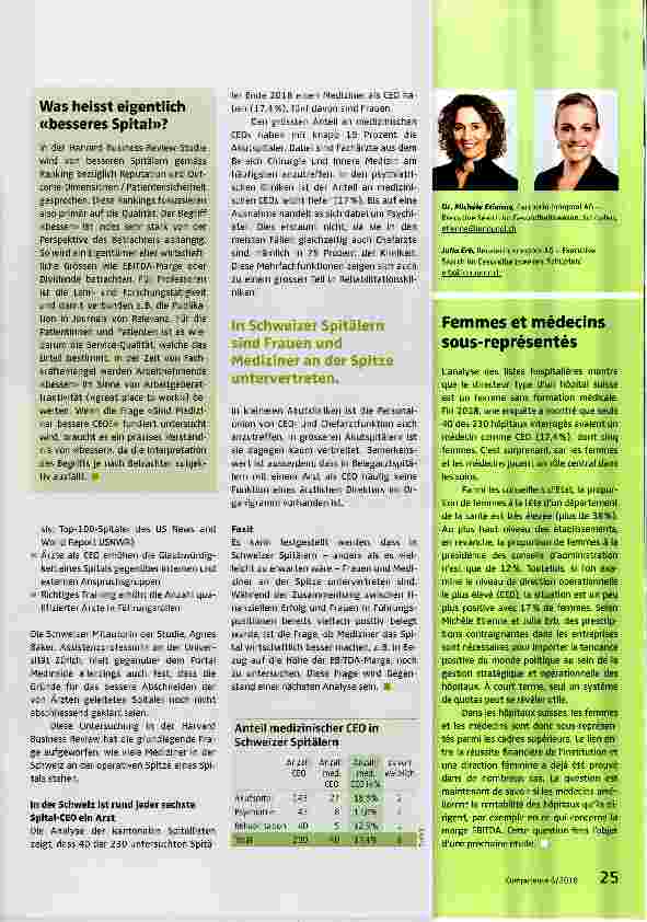 Vorschauseite 2: Potenzial für weitere Frauen und Ärzte als CEO