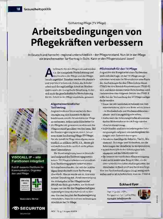 Vorschauseite 1: Arbeitsbedingungen von Pflegekräften verbessern
