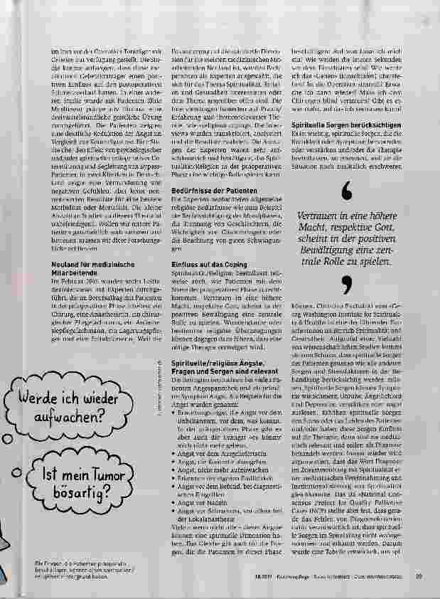 Vorschauseite 2: Einfluss von Spiritualität/Religion in der präoperativen Phase