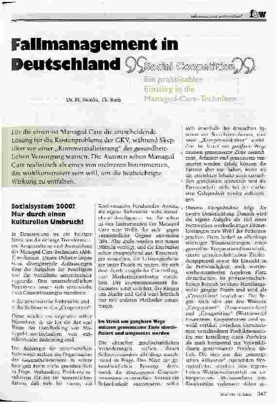 Vorschauseite 1: Fallmanagement in Deutschland