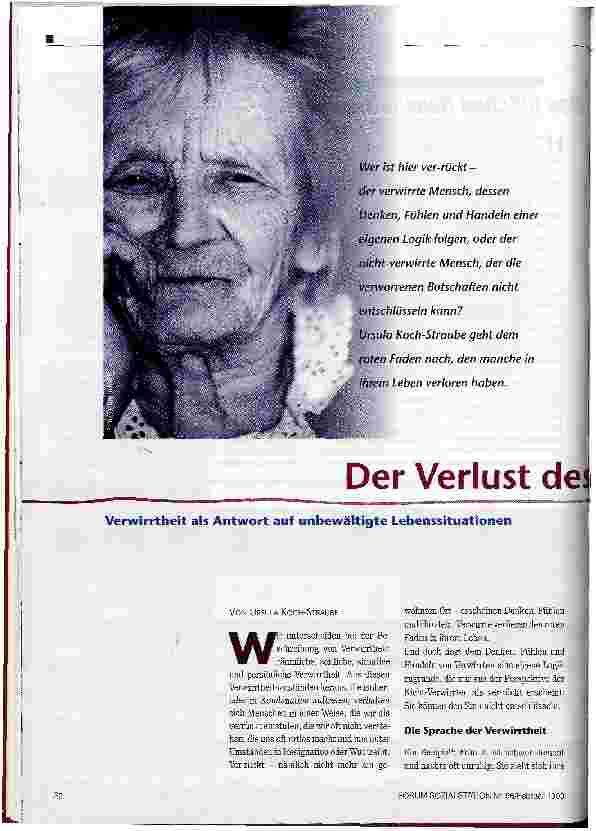 Vorschauseite 1: Der Verlust des roten Fadens Verwirrtheit als Antwort auf unbewältigte Lebenssituationen