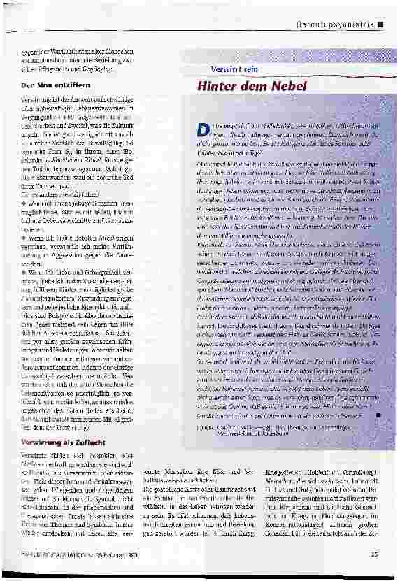 Vorschauseite 4: Der Verlust des roten Fadens Verwirrtheit als Antwort auf unbewältigte Lebenssituationen