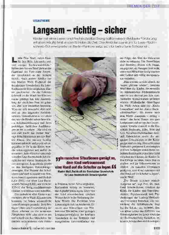 Vorschauseite 1: Langsam - richtig - sicher