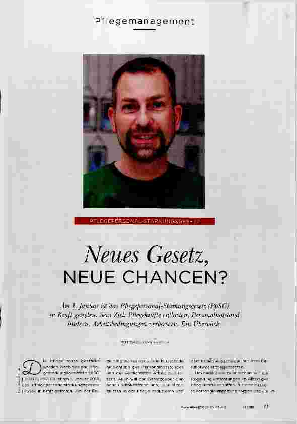 Vorschauseite 1: Neues Gesetz, NEUE CHANCEN?