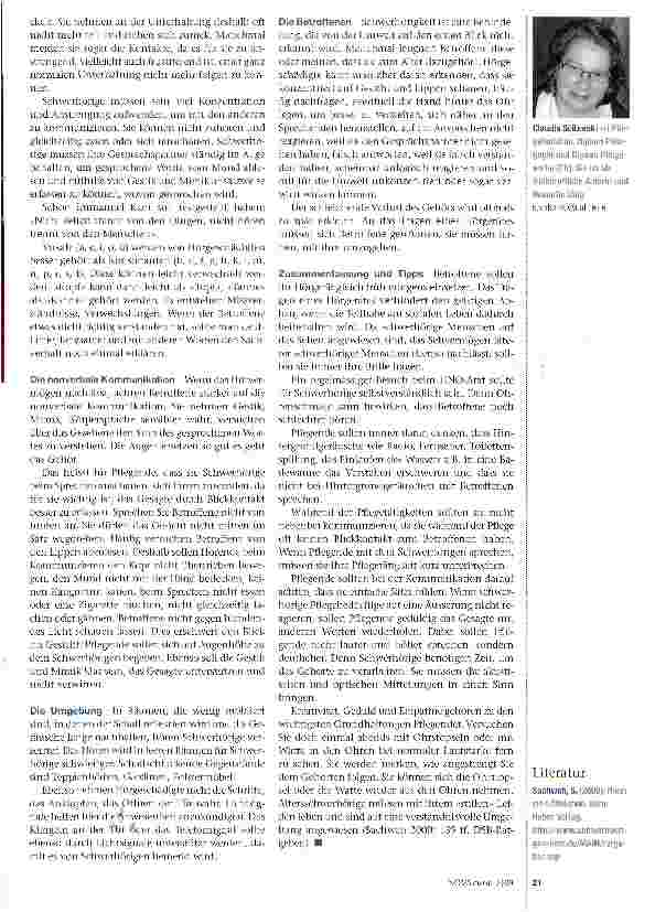 Vorschauseite 2: Nicht hören können trenntKommunikation mit älteren, hörbehinderten Menschen