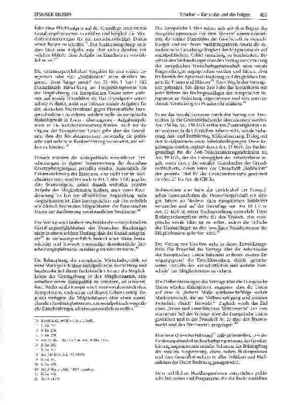 Vorschauseite 3: Das Urteil des Bundesverfassungsgerichts vom 30.6.2009 zum Vertrag von Lissabon: Inhalt und Grenzen der sozialen Dimension der Europäischen Union
