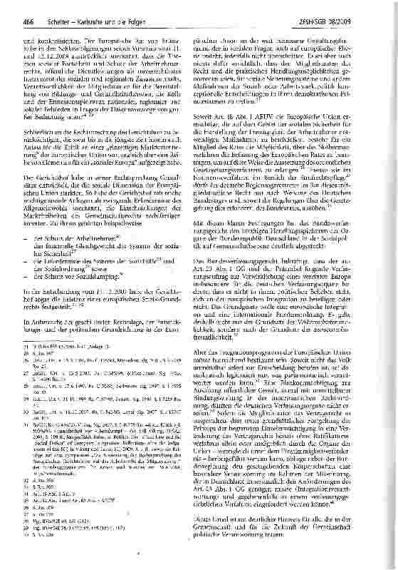 Vorschauseite 4: Das Urteil des Bundesverfassungsgerichts vom 30.6.2009 zum Vertrag von Lissabon: Inhalt und Grenzen der sozialen Dimension der Europäischen Union