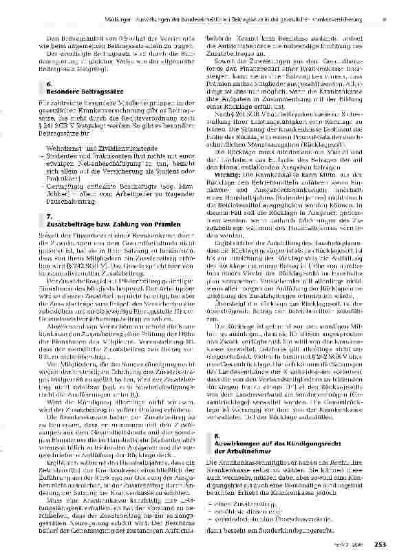 Vorschauseite 3: Auswirkungen der bundeseinheitlichen Beitragssätze in der gesetzlichen Krankenversicherung