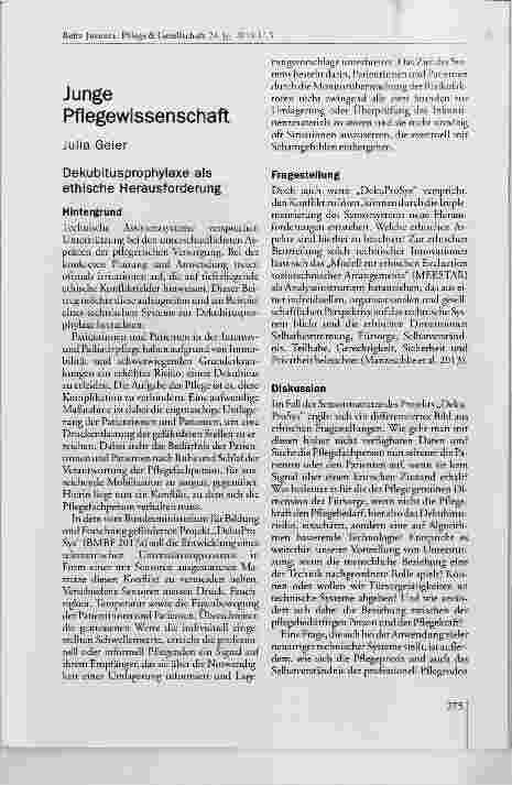 Vorschauseite 1: Junge Pflegewissenschaft