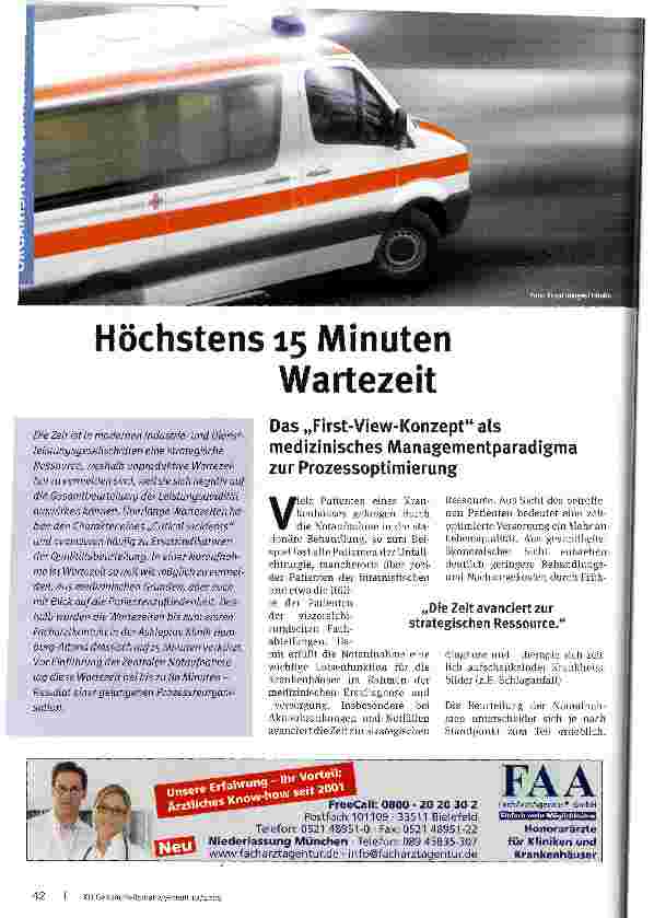 Vorschauseite 1: Höchstens 15 Minuten Wartezeit