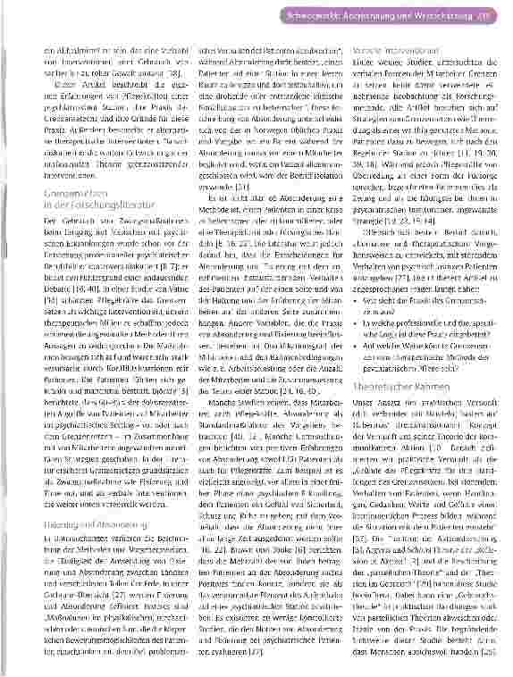 Vorschauseite 2: Korrigieren und Anerkennen: zwei simultan auftretende und sich widersprechende Sichtweisen des Grenzensetzens in der psychiatrischen Pflege