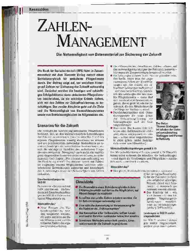 Vorschauseite 1: Zahlenmanagement Die Notwendigkeit von Datenmaterial zur Sicherung der Zukunft