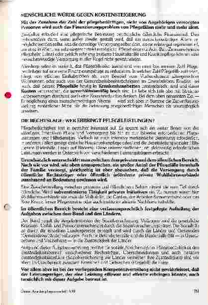 Vorschauseite 2: Pflegebedürftigkeit Eine Lücke im sozialen Netz