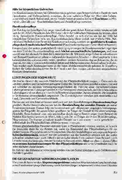 Vorschauseite 4: Pflegebedürftigkeit Eine Lücke im sozialen Netz