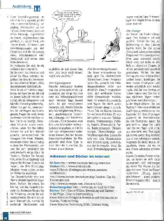 Vorschauseite 3: Heute Schüler/in - was kommt danach? Teil 2: Richtig bewerben