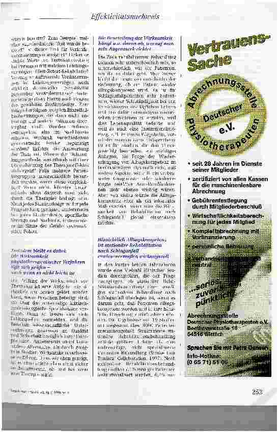 Vorschauseite 3: Gibt es einen Wirksamkeitsnachweis für physiotherapeutische Verfahren bei zerebralen Insulten?