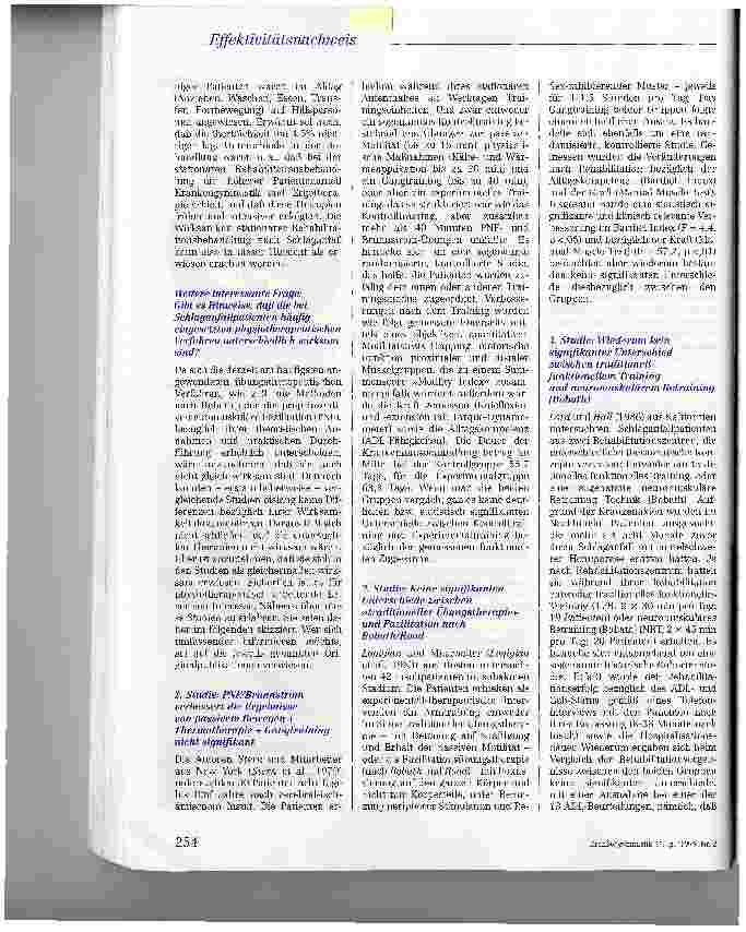 Vorschauseite 4: Gibt es einen Wirksamkeitsnachweis für physiotherapeutische Verfahren bei zerebralen Insulten?