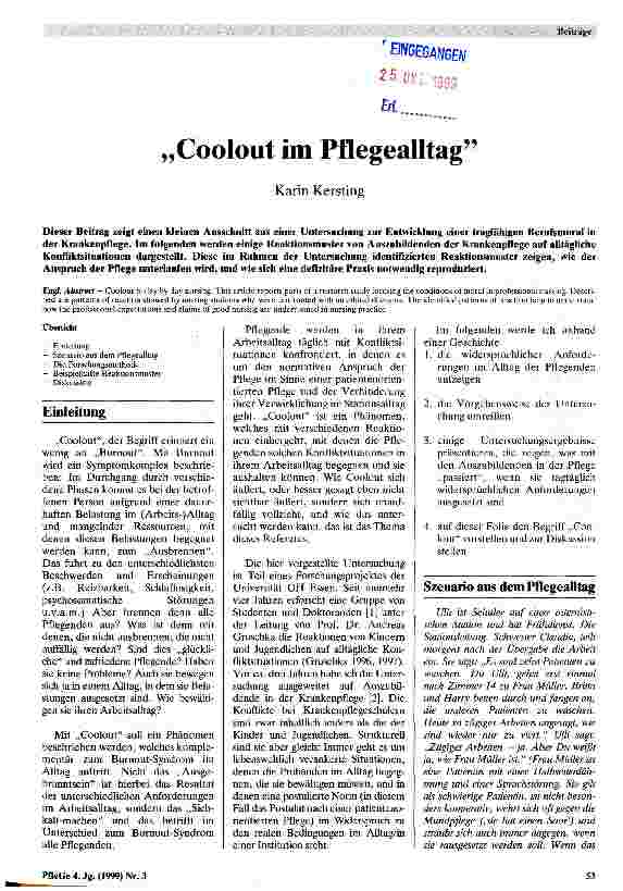 Vorschauseite 1: Coolout im Pflegealltag
