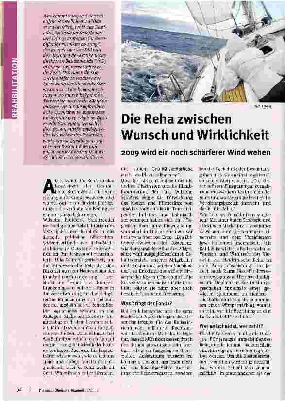 Vorschauseite 1: Die Reha zwischen Wunsch und Wirklichkeit