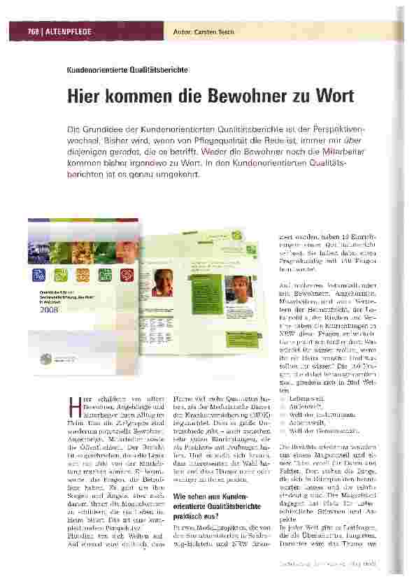 Vorschauseite 1: Hier kommen die Bewohner zu Wort