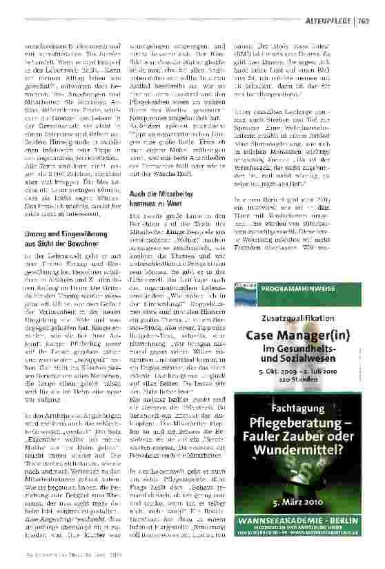 Vorschauseite 2: Hier kommen die Bewohner zu Wort