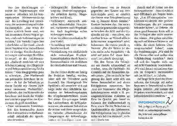 Vorschauseite 2: Pflegeheim Plus geht an den Start
