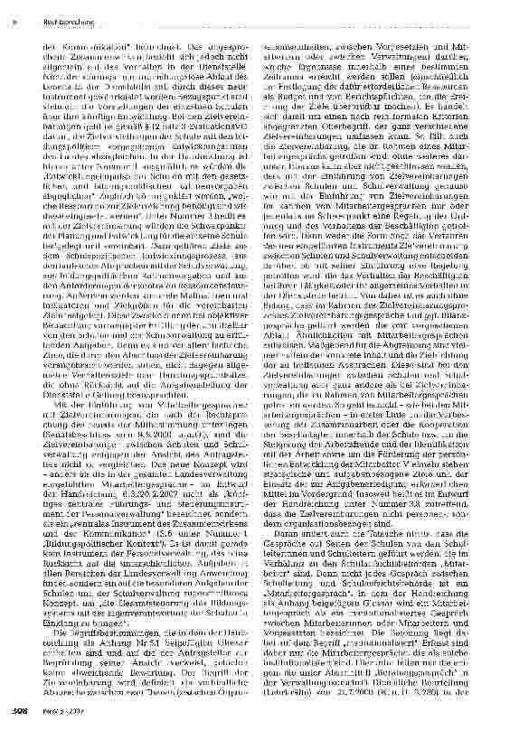 Vorschauseite 4: Mitbestimmung bei der Einführung von Zielvereinbarungen zwischen Behörden