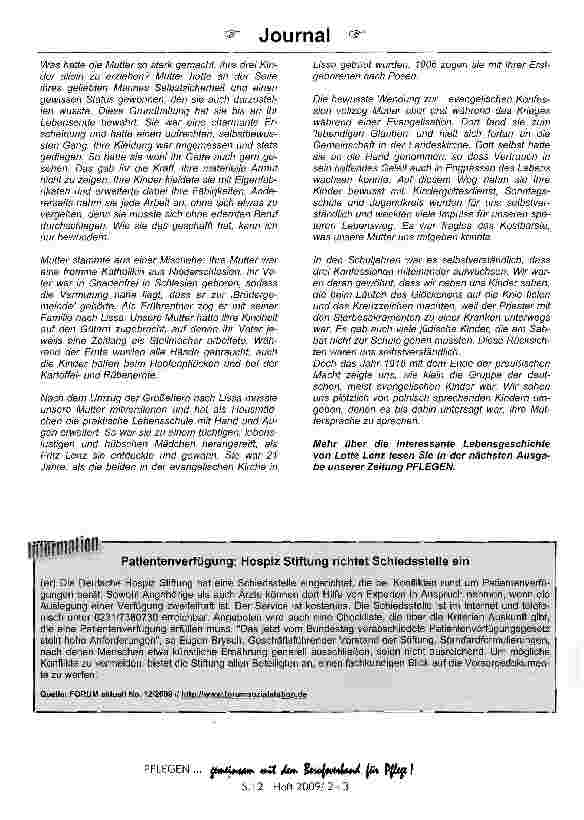 Vorschauseite 4: Zeitzeugin: Schwester Lotte Lenz (1905 -1990)