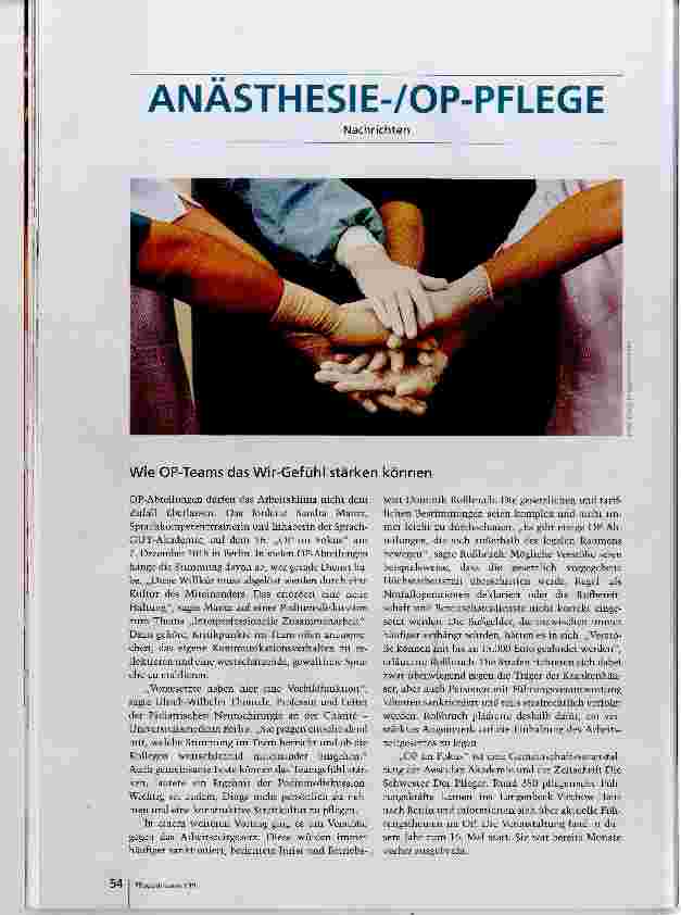 Vorschauseite 1: ANÄSTHESIE-/OP-PFLEGE