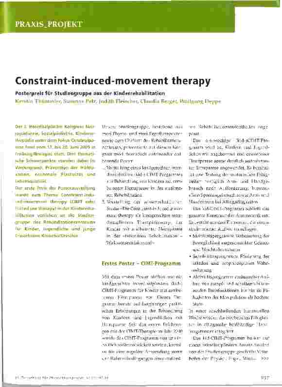 Vorschauseite 1: Constraint-induced-movement therapy
