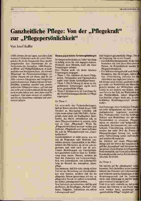Vorschauseite 1: Ganzheitliche Pflege: Von der Pflegekraft zur Pflegepersönlichkeit