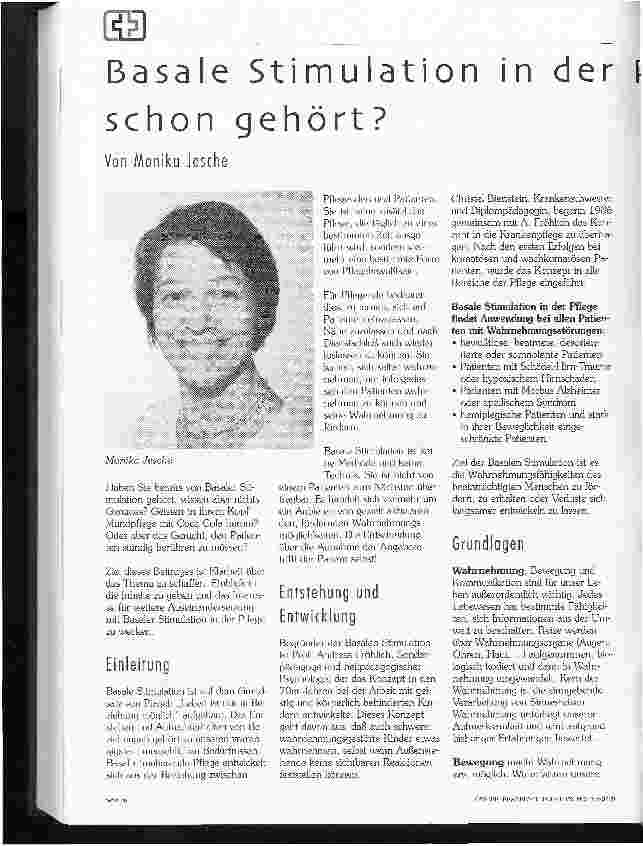 Vorschauseite 1: Basale Stimulation in der Pflege - schon gehört?