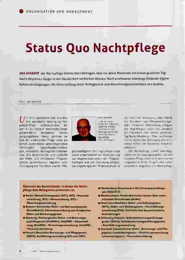 Vorschauseite 1: Status Quo Nachtpflege