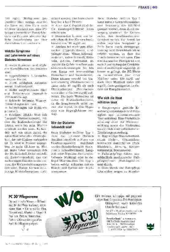 Vorschauseite 2: Diabetes mellitusHautpflege schützt vor Komplikationen