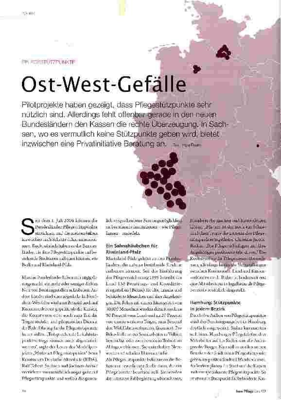 Vorschauseite 1: PFLEGESTÜTZPUNKTEOst-West-Gefälle