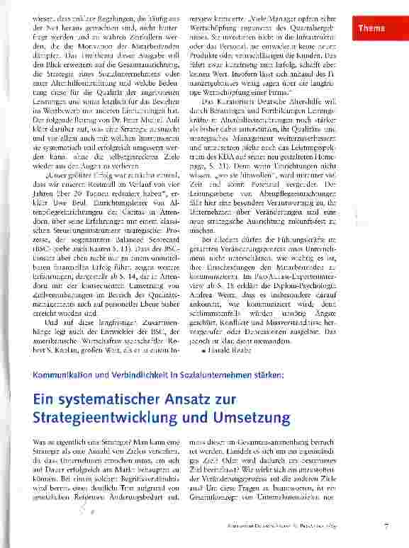 Vorschauseite 1: Ein systematischer Ansatz zur Strategieentwicklung und Umsetzung