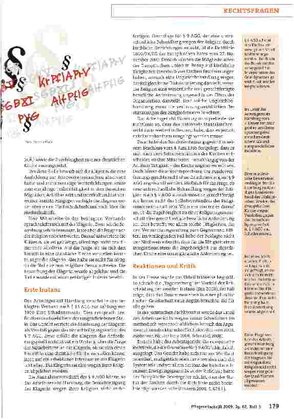 Vorschauseite 2: Müssen Mitarbeiter Kirchenmitglied sein?